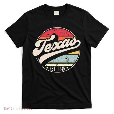 Retro Texas Home State TX Cool 70s Style Sunset T-Shirt