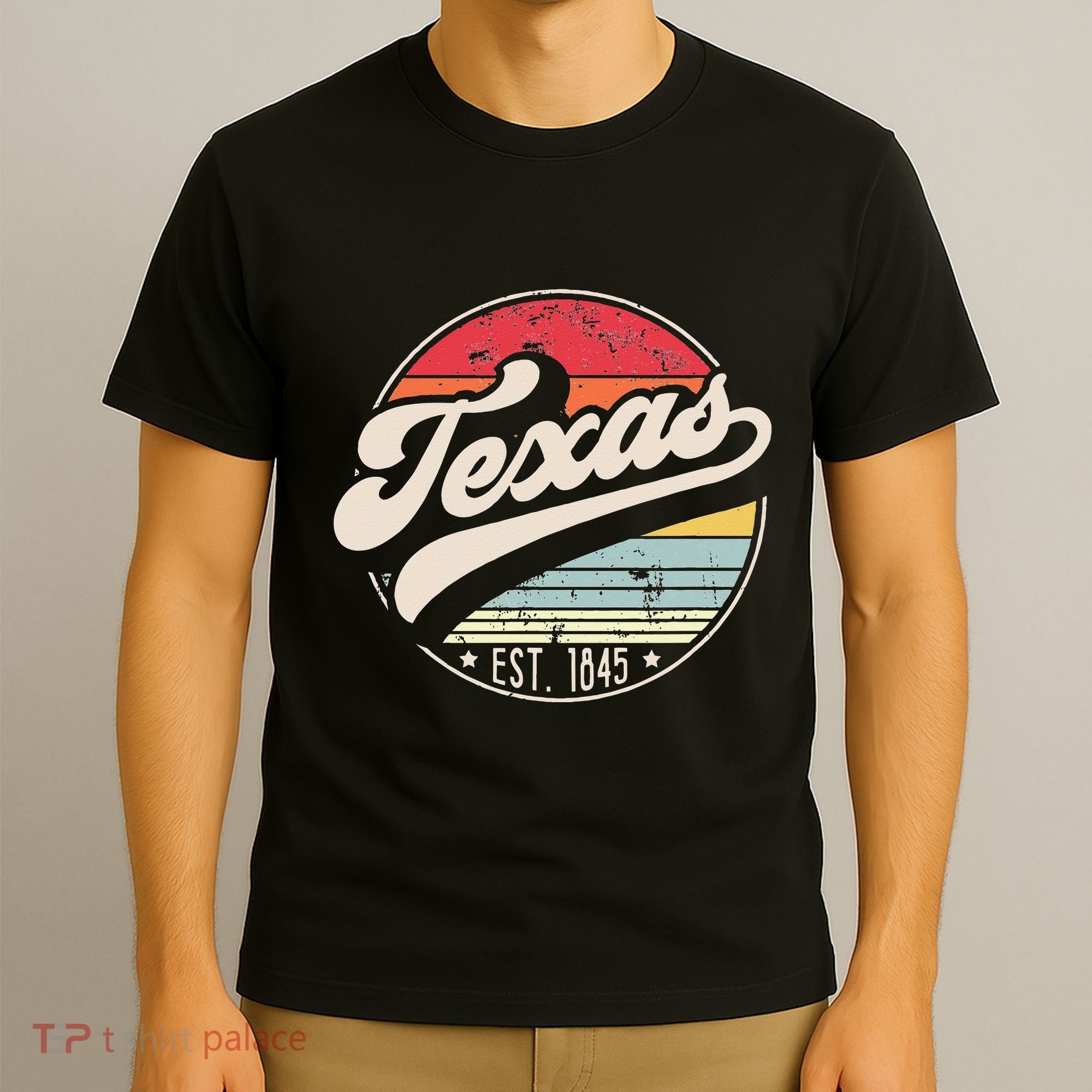 Retro Texas Home State TX Cool 70s Style Sunset T-Shirt
