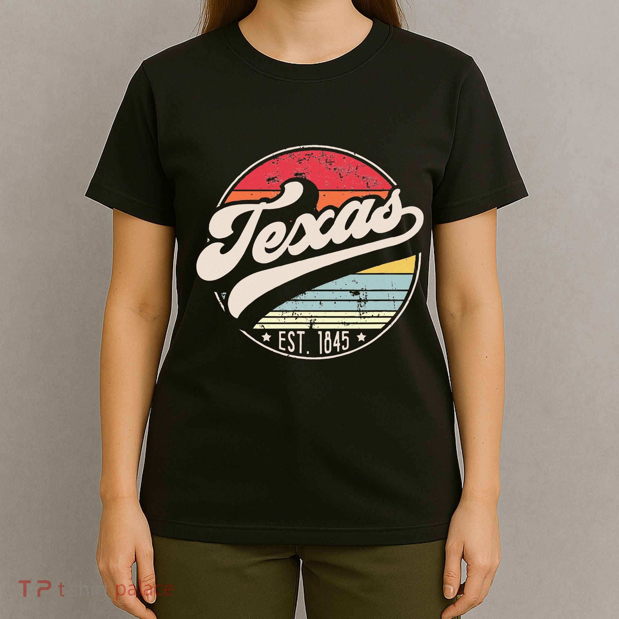 Retro Texas Home State TX Cool 70s Style Sunset T-Shirt