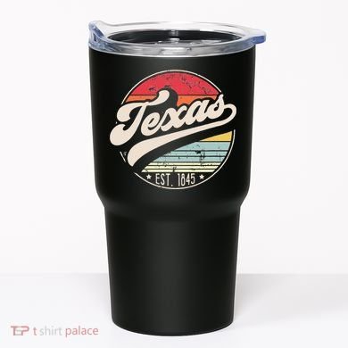 Retro Texas Home State TX Cool 70s Style Sunset Tumbler
