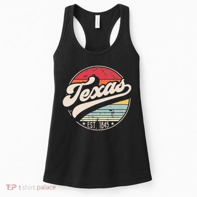 Retro Texas Home State TX Cool 70s Style Sunset Women's Tank Top
