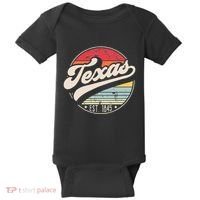 Retro Texas Home State TX Cool 70s Style Sunset Baby Bodysuit thumb 0