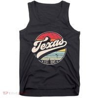 Retro Texas Home State TX Cool 70s Style Sunset Tank Top thumb 0