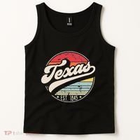Retro Texas Home State TX Cool 70s Style Sunset Tank Top thumb 2