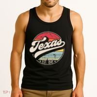 Retro Texas Home State TX Cool 70s Style Sunset Tank Top thumb 3