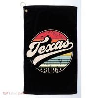 Retro Texas Home State TX Cool 70s Style Sunset Golf Towel thumb 0