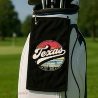 Retro Texas Home State TX Cool 70s Style Sunset Golf Towel thumb 2