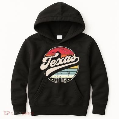 Retro Texas Home State TX Cool 70s Style Sunset Kids Hoodie