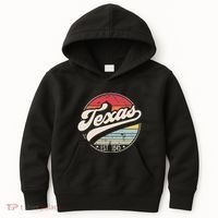 Retro Texas Home State TX Cool 70s Style Sunset Kids Hoodie thumb 0