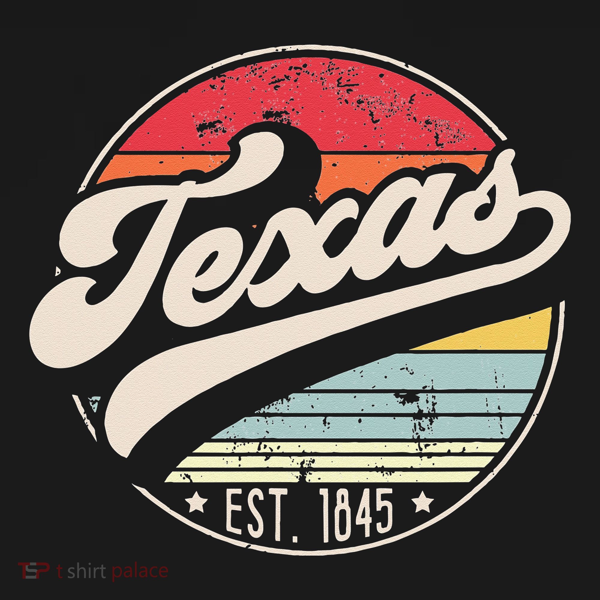 Retro Texas Home State TX Cool 70s Style Sunset Kids Long Sleeve Shirt