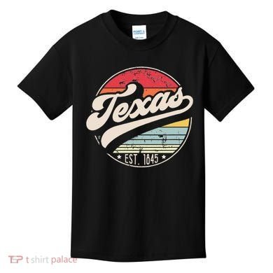 Retro Texas Home State TX Cool 70s Style Sunset Kids T-Shirt