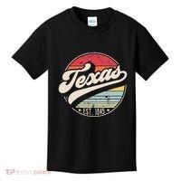 Retro Texas Home State TX Cool 70s Style Sunset Kids T-Shirt thumb 0