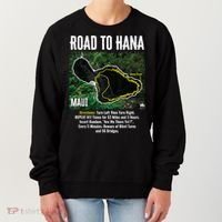 Road To Hana Map Maui Island Surfing Hawaiian Beach Summer Women's Sweatshirt thumb 0