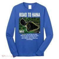 Road To Hana Map Maui Island Surfing Hawaiian Beach Summer Long Sleeve Shirt thumb 0