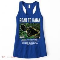 Road To Hana Map Maui Island Surfing Hawaiian Beach Summer Women's Tank Top thumb 0