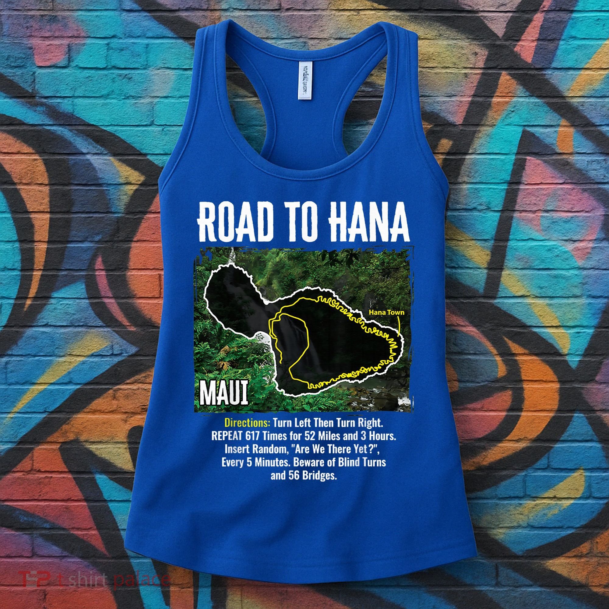 Road To Hana Map Maui Island Surfing Hawaiian Beach Summer Women's Tank Top