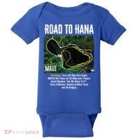 Road To Hana Map Maui Island Surfing Hawaiian Beach Summer Baby Bodysuit thumb 0