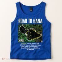 Road To Hana Map Maui Island Surfing Hawaiian Beach Summer Tank Top thumb 2