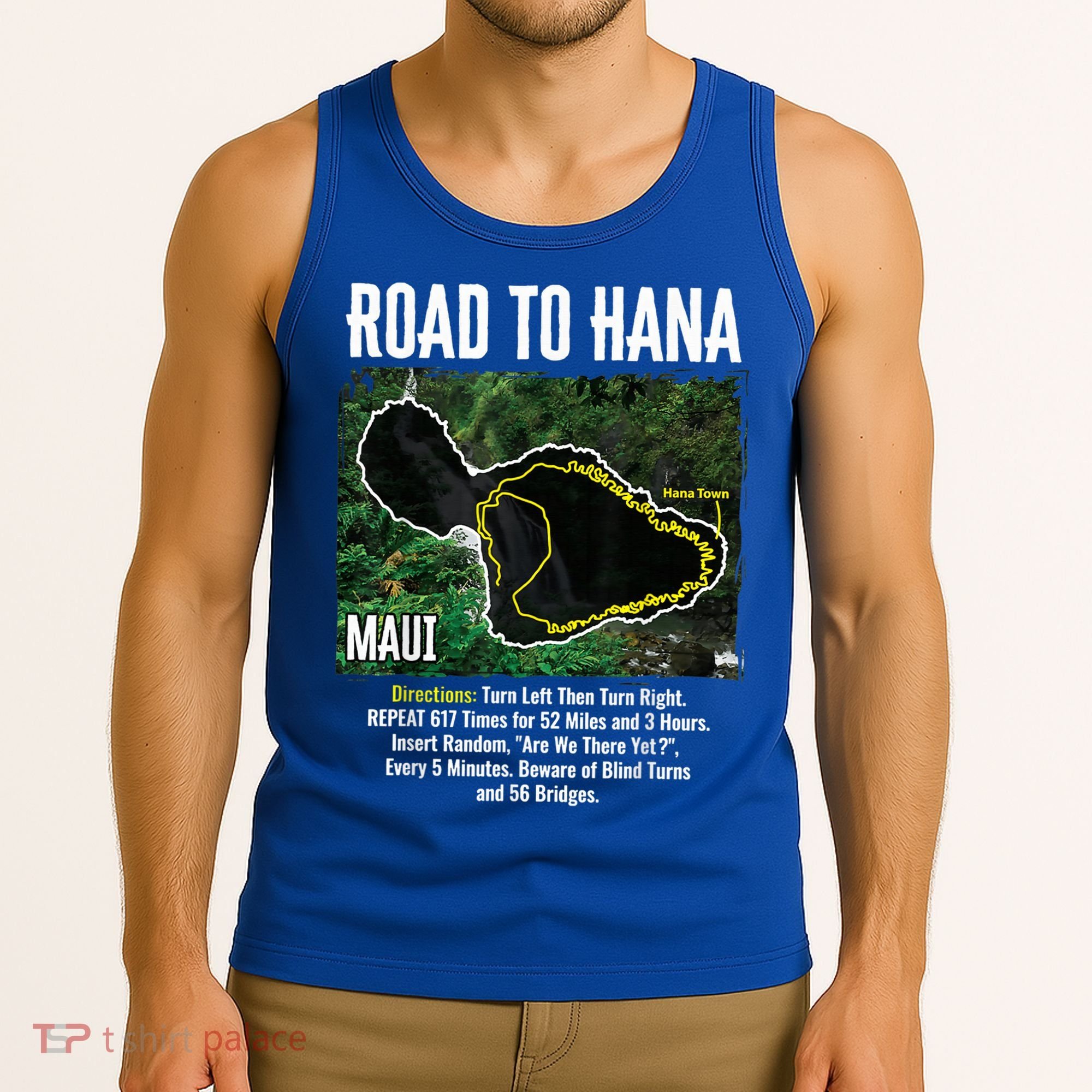 Road To Hana Map Maui Island Surfing Hawaiian Beach Summer Tank Top