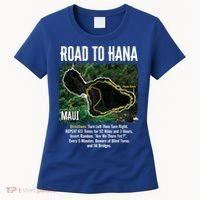 Road To Hana Map Maui Island Surfing Hawaiian Beach Summer Women's T-Shirt thumb 0
