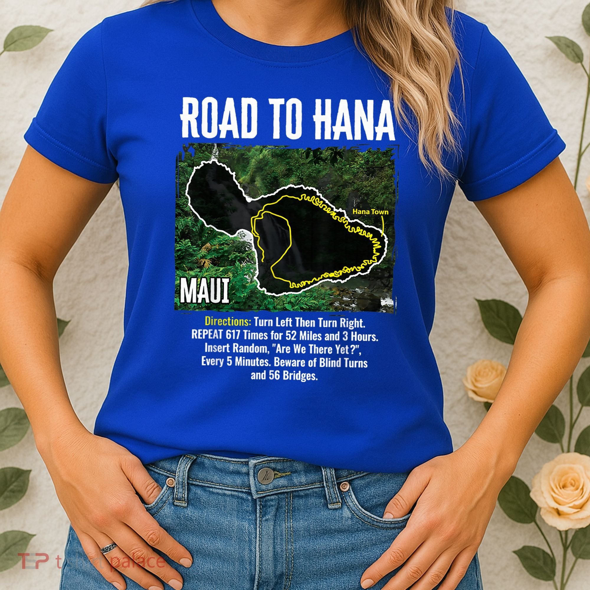 Road To Hana Map Maui Island Surfing Hawaiian Beach Summer Women's T-Shirt