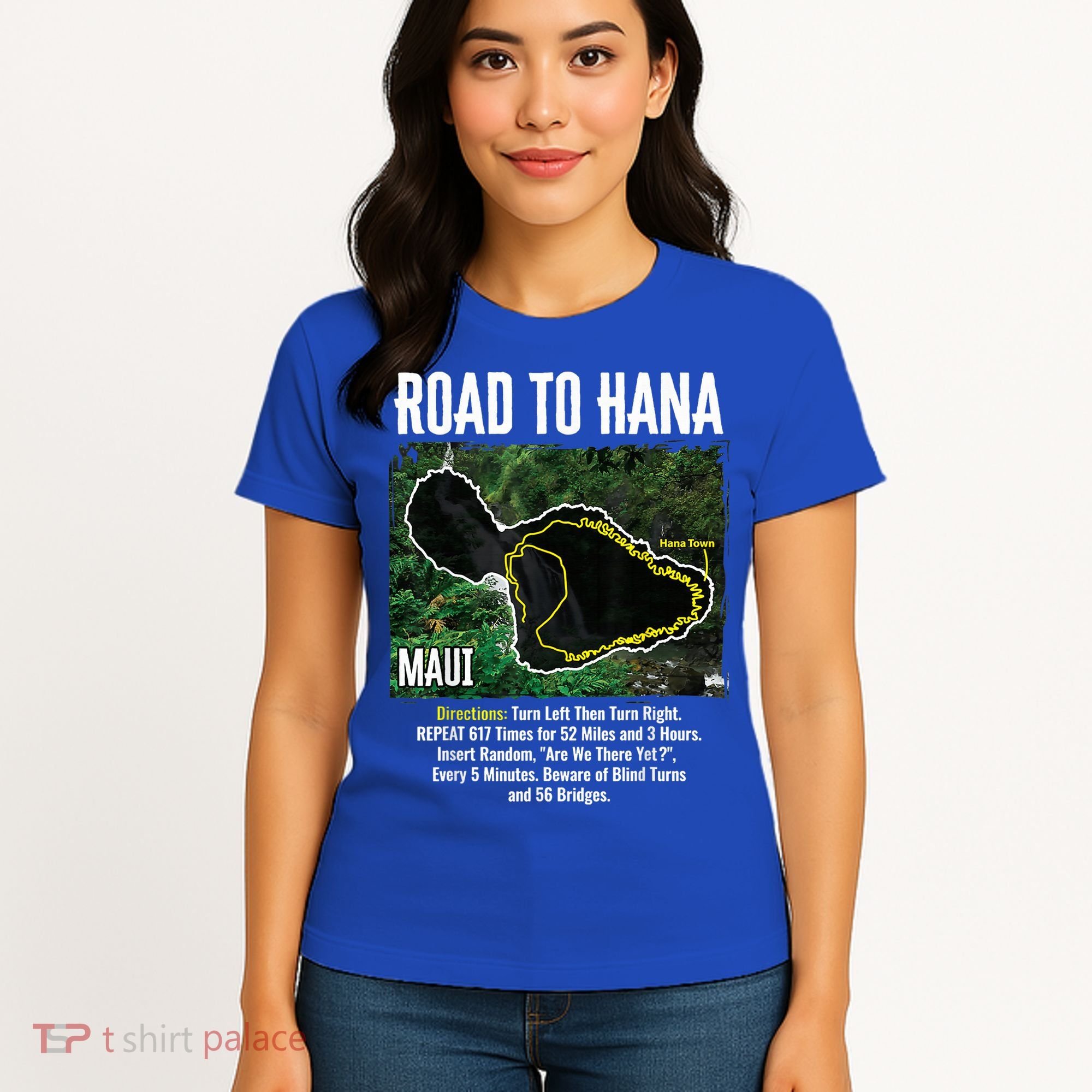 Road To Hana Map Maui Island Surfing Hawaiian Beach Summer Women's T-Shirt