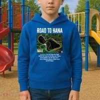 Road To Hana Map Maui Island Surfing Hawaiian Beach Summer Kids Hoodie thumb 2