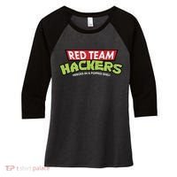 Red Team Hackers Heroes In A Popped Shell Women's Tri-Blend 3/4-Sleeve Raglan Shirt thumb 0