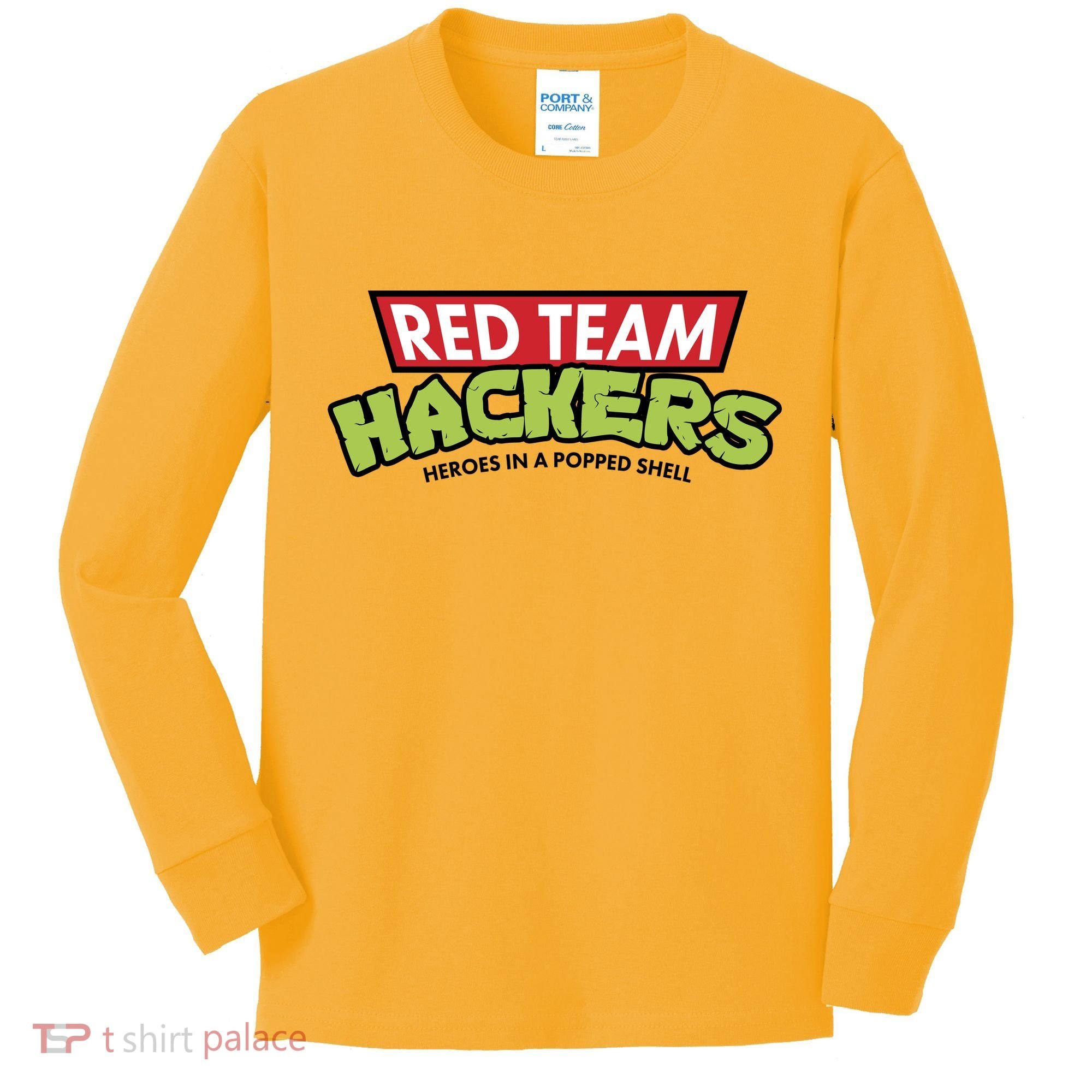 Red Team Hackers Heroes In A Popped Shell Kids Long Sleeve Shirt