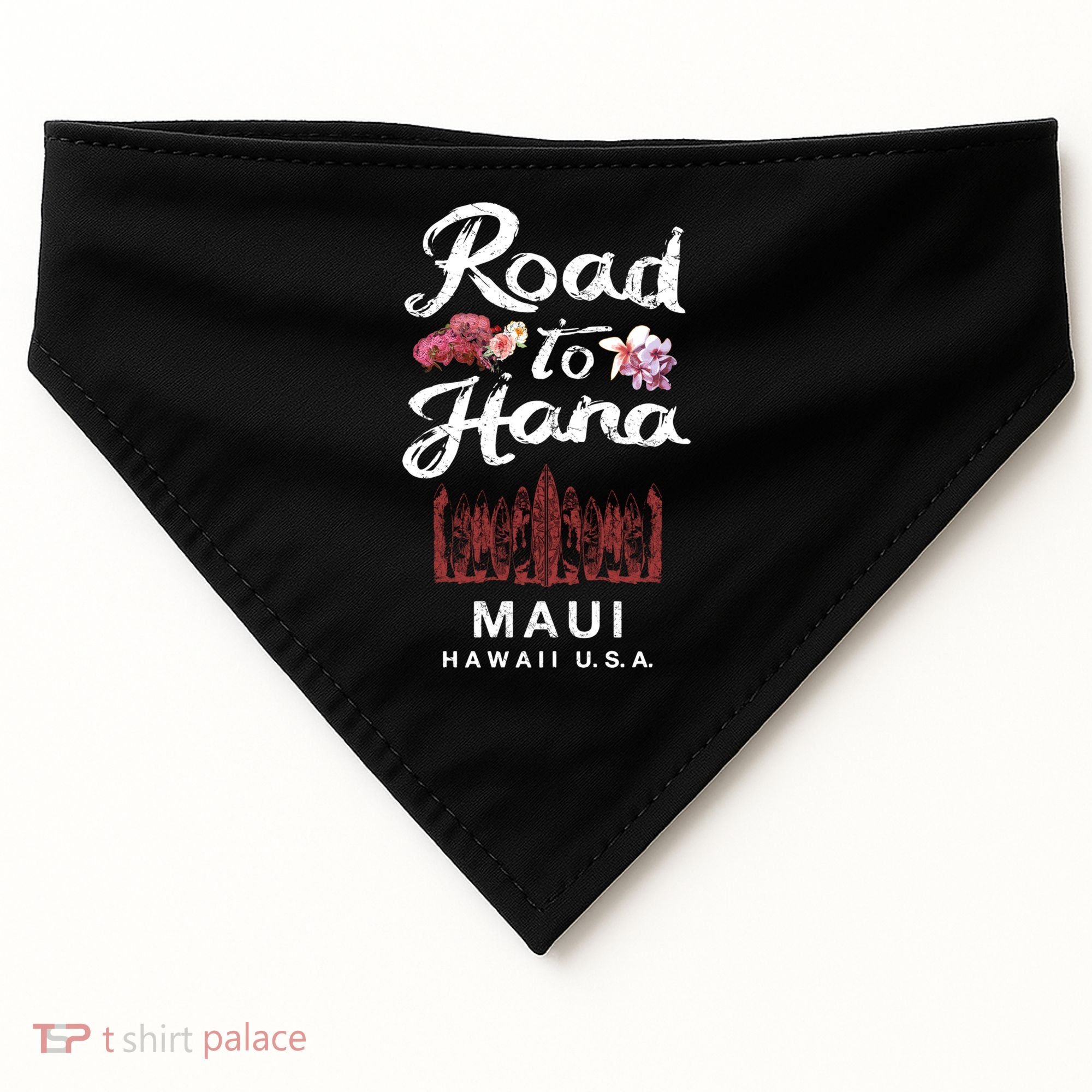 Road To Hana Maui Hawaiian Gift USA-Made Doggie Bandana