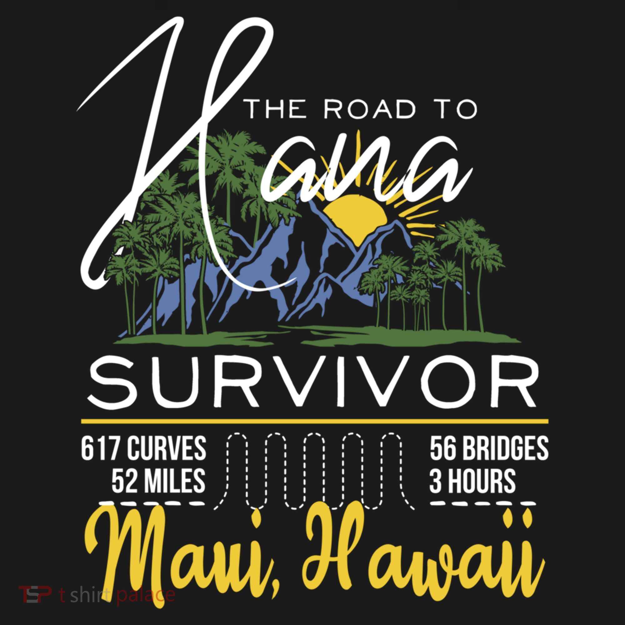 Road To Hana Survivor Curvy Palm Maui Hawaii Lover Gift Women's Hoodie