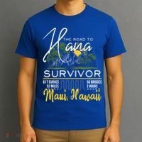 Road To Hana Survivor Curvy Palm Maui Hawaii Lover Gift T-Shirt thumb 3