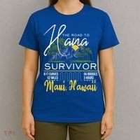 Road To Hana Survivor Curvy Palm Maui Hawaii Lover Gift T-Shirt thumb 4