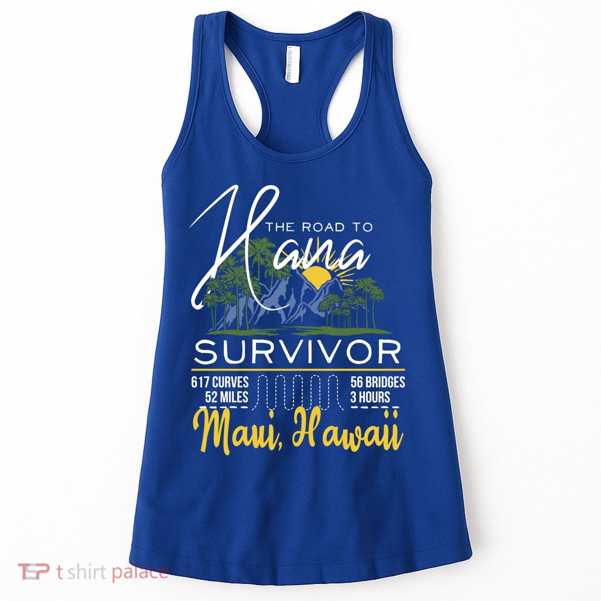 Road To Hana Survivor Curvy Palm Maui Hawaii Lover Gift Women's Tank Top
