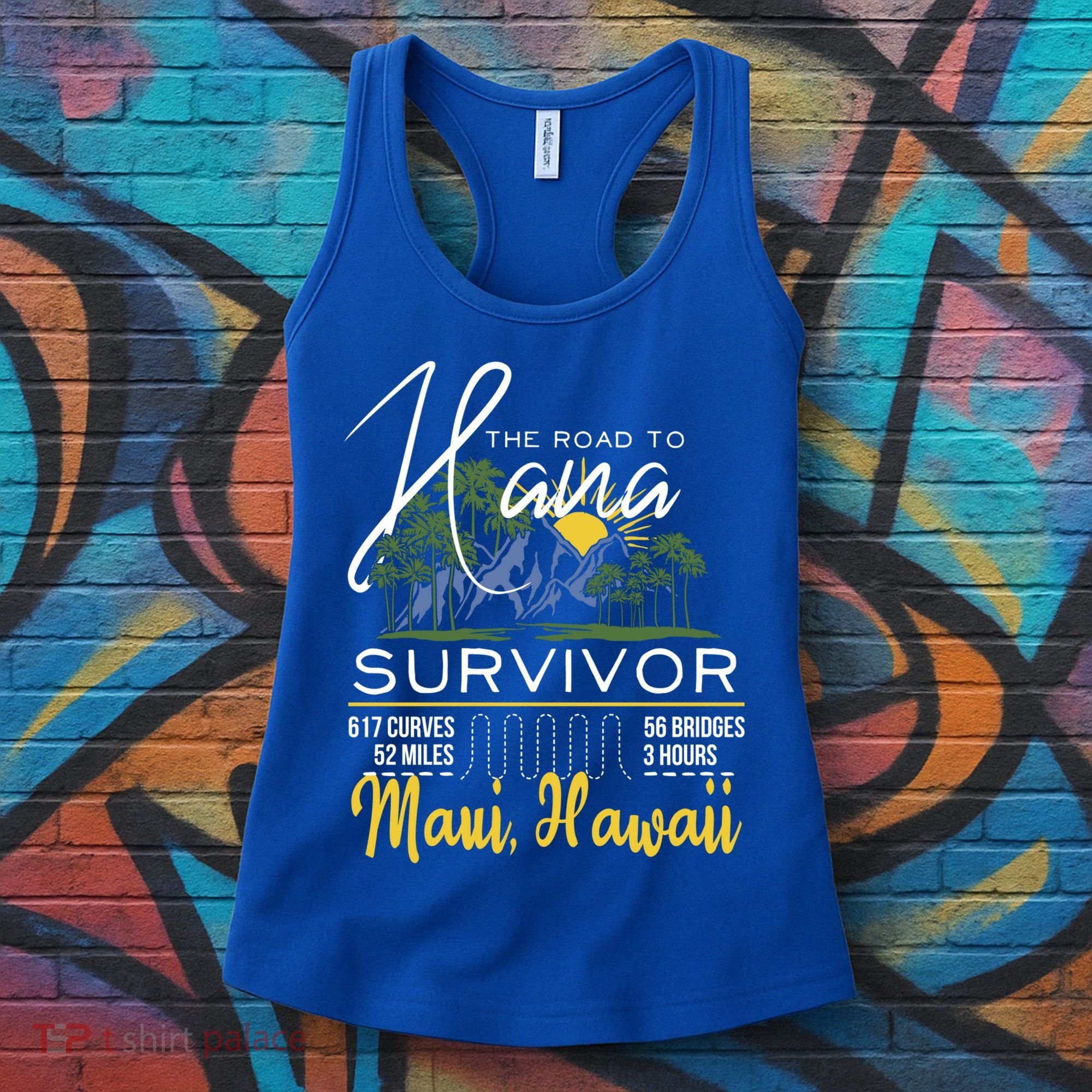Road To Hana Survivor Curvy Palm Maui Hawaii Lover Gift Women's Tank Top