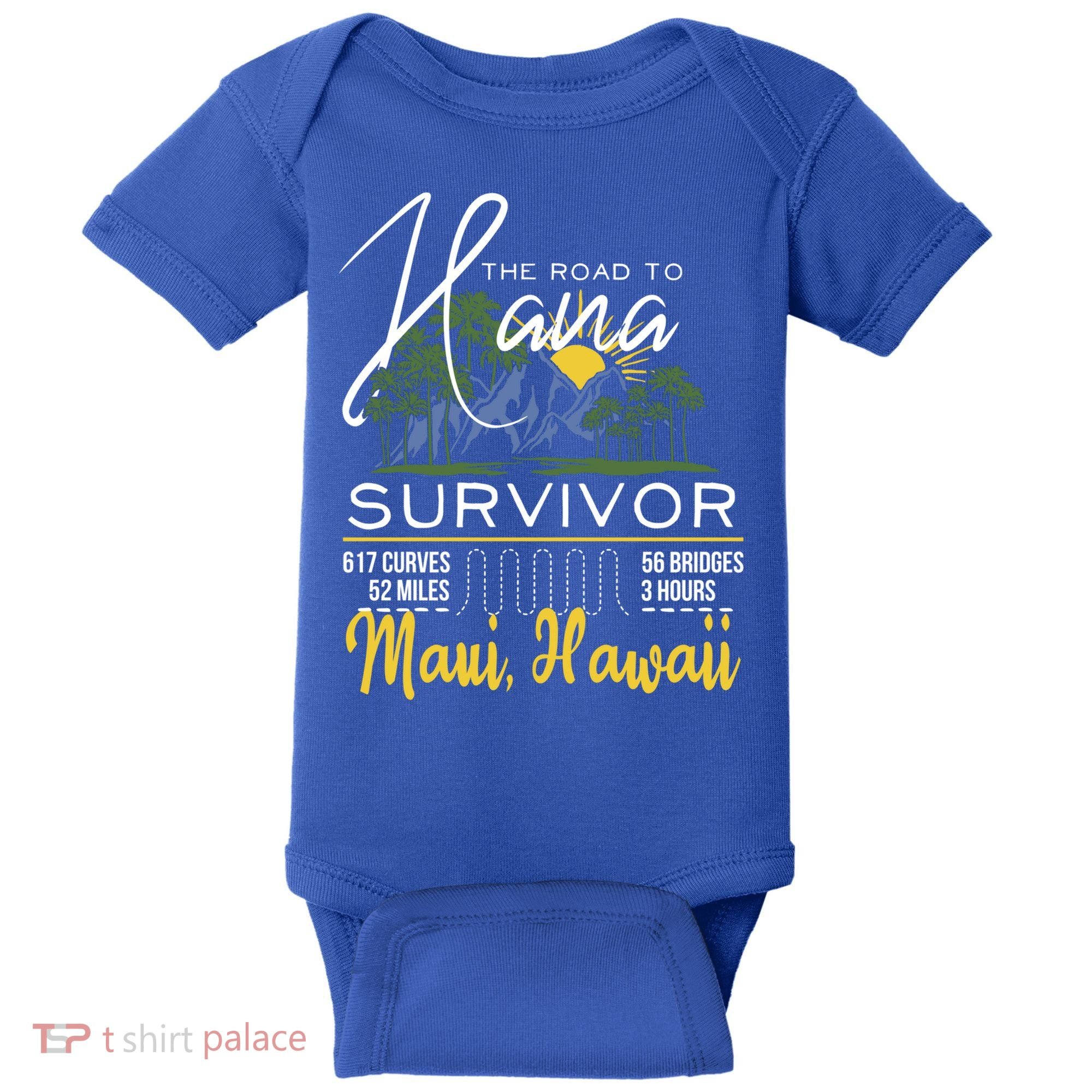 Road To Hana Survivor Curvy Palm Maui Hawaii Lover Gift Baby Bodysuit