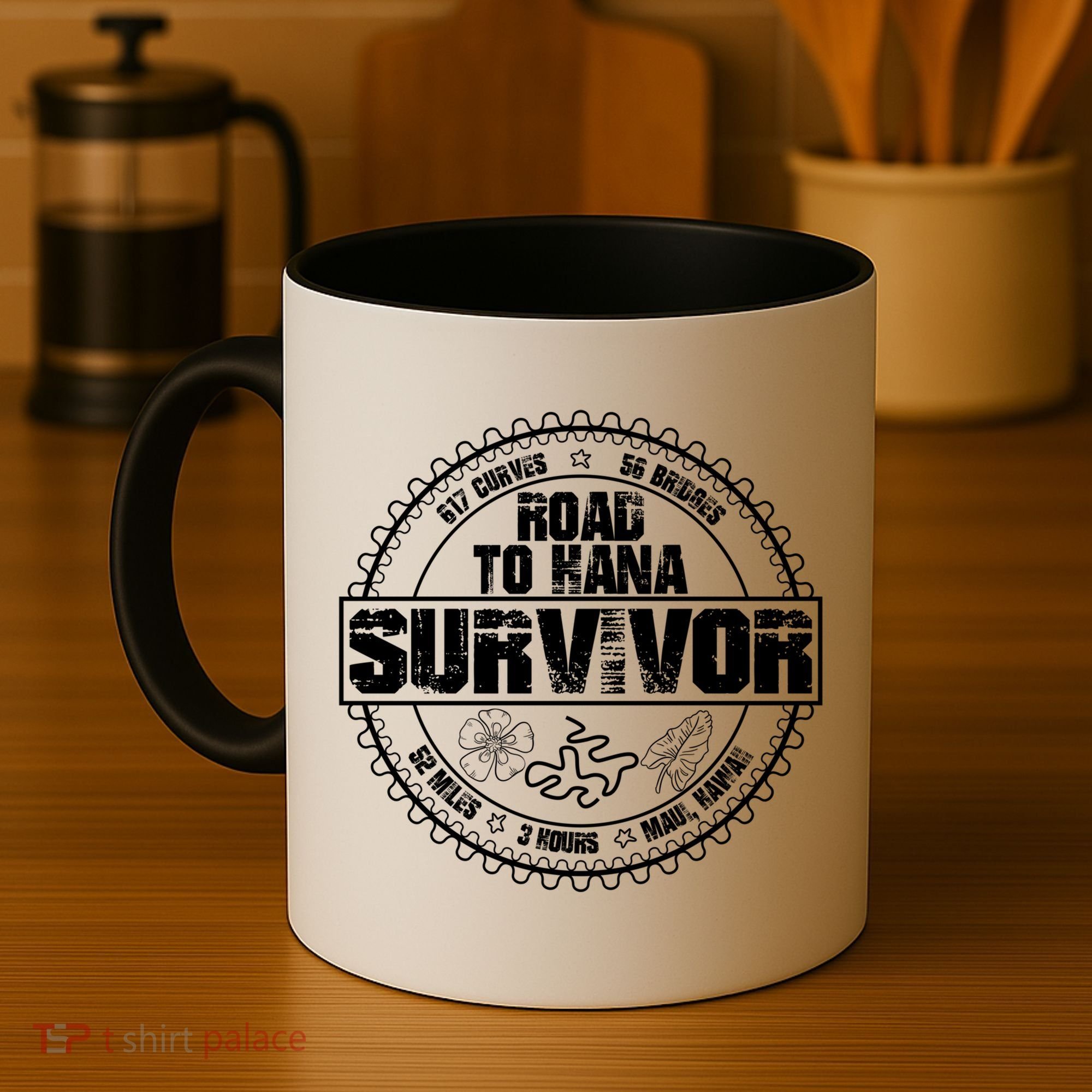 Road To Hana Survivor Curvy Palm Maui Hawaii Lover Gift Coffee Mug