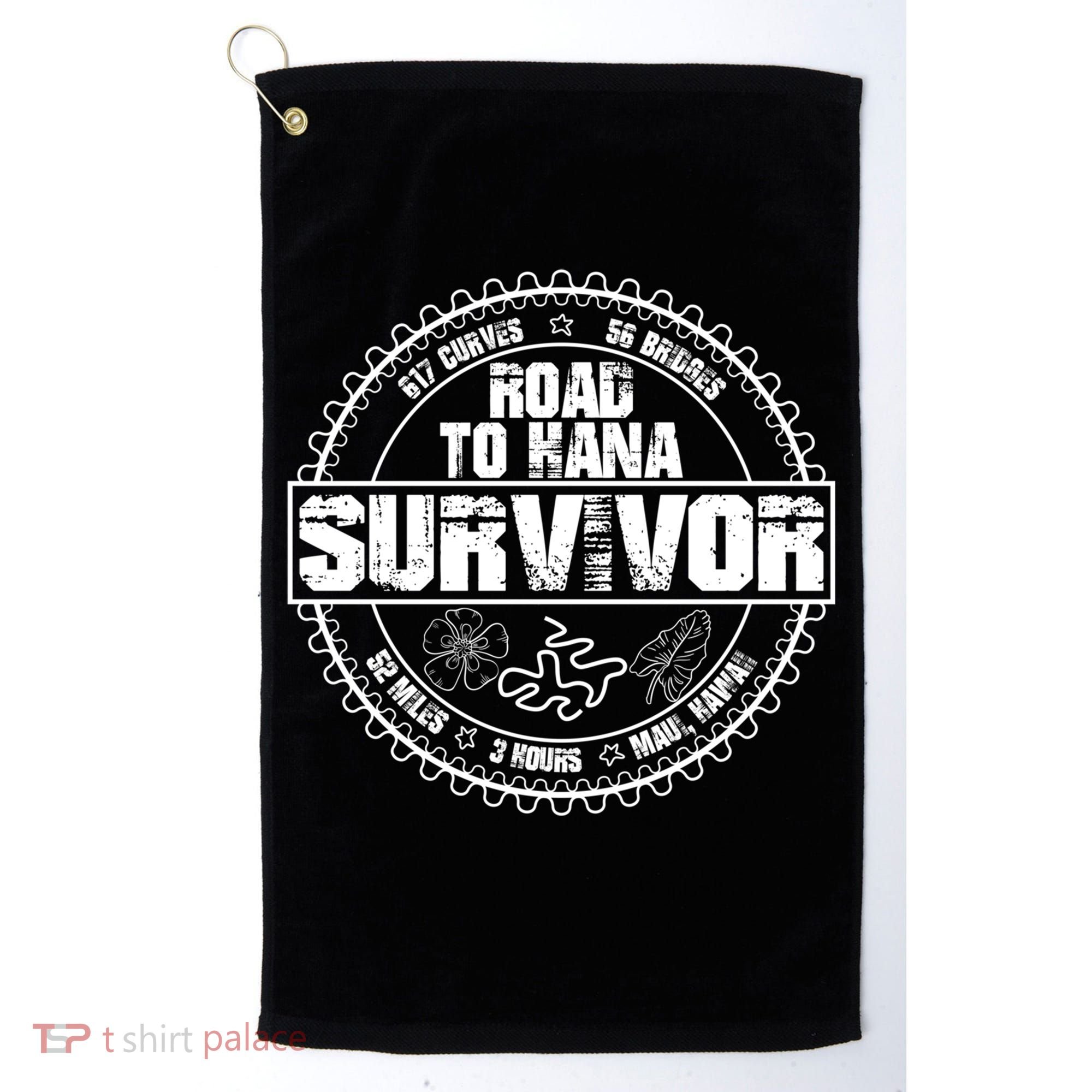 Road To Hana Survivor Curvy Palm Maui Hawaii Lover Gift Golf Towel