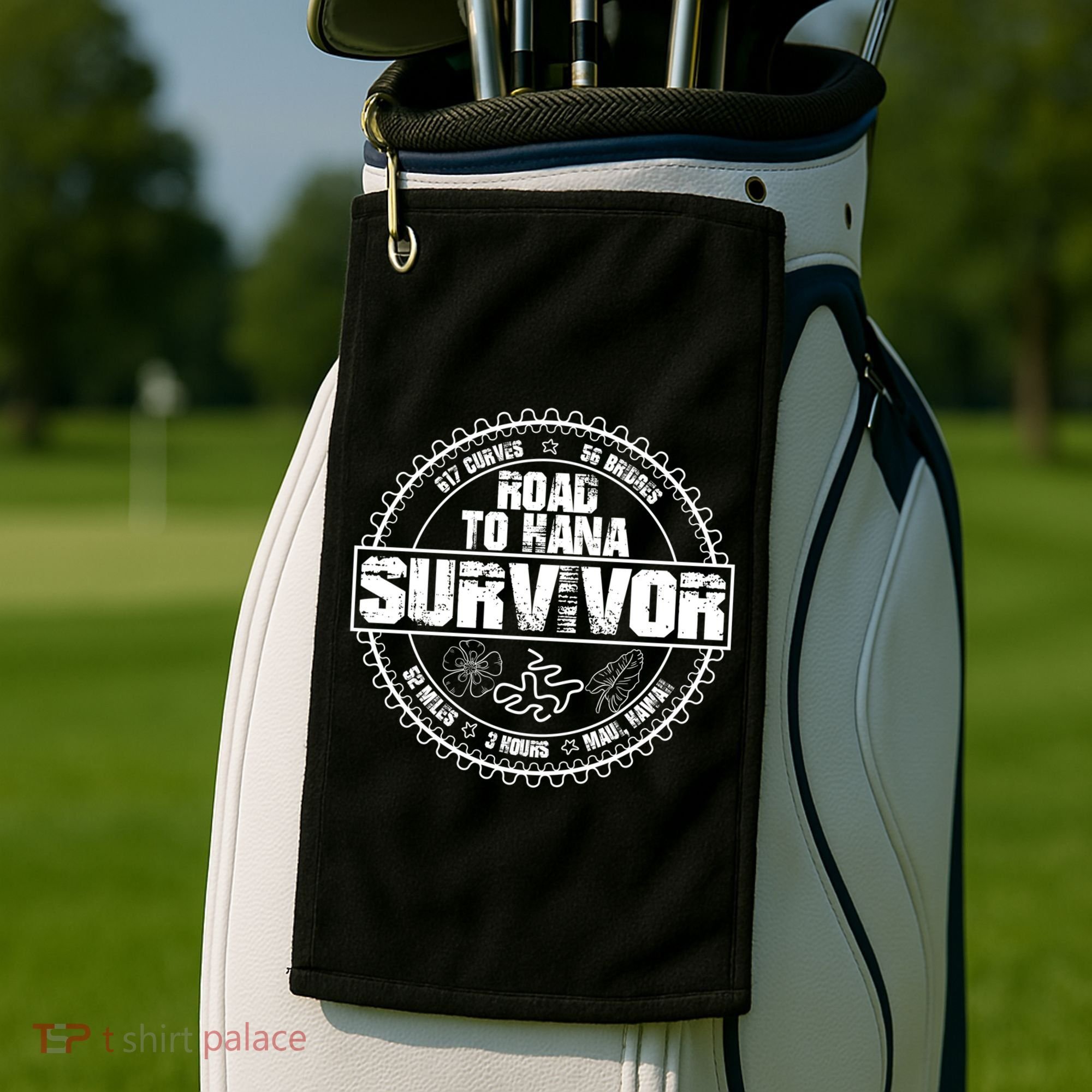 Road To Hana Survivor Curvy Palm Maui Hawaii Lover Gift Golf Towel