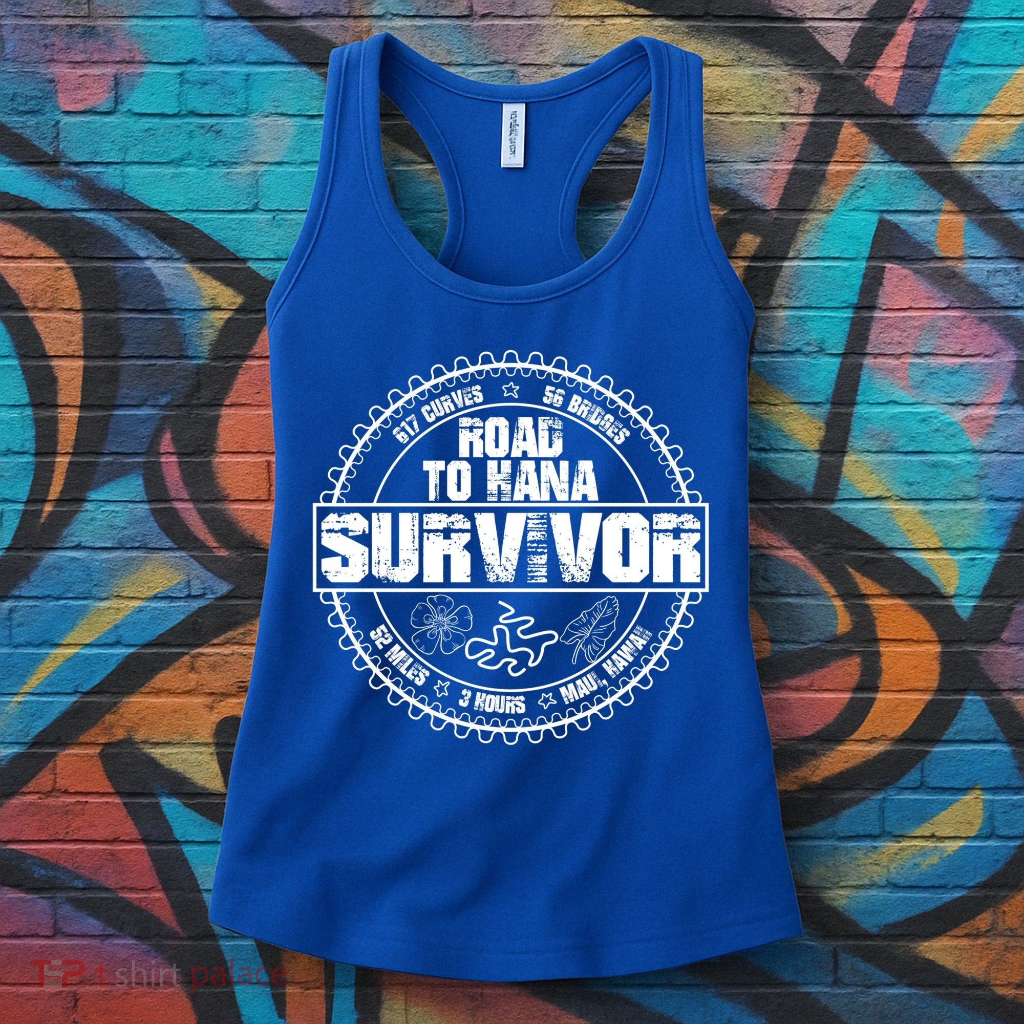 Road To Hana Survivor Curvy Palm Maui Hawaii Lover Gift Women's Tank Top