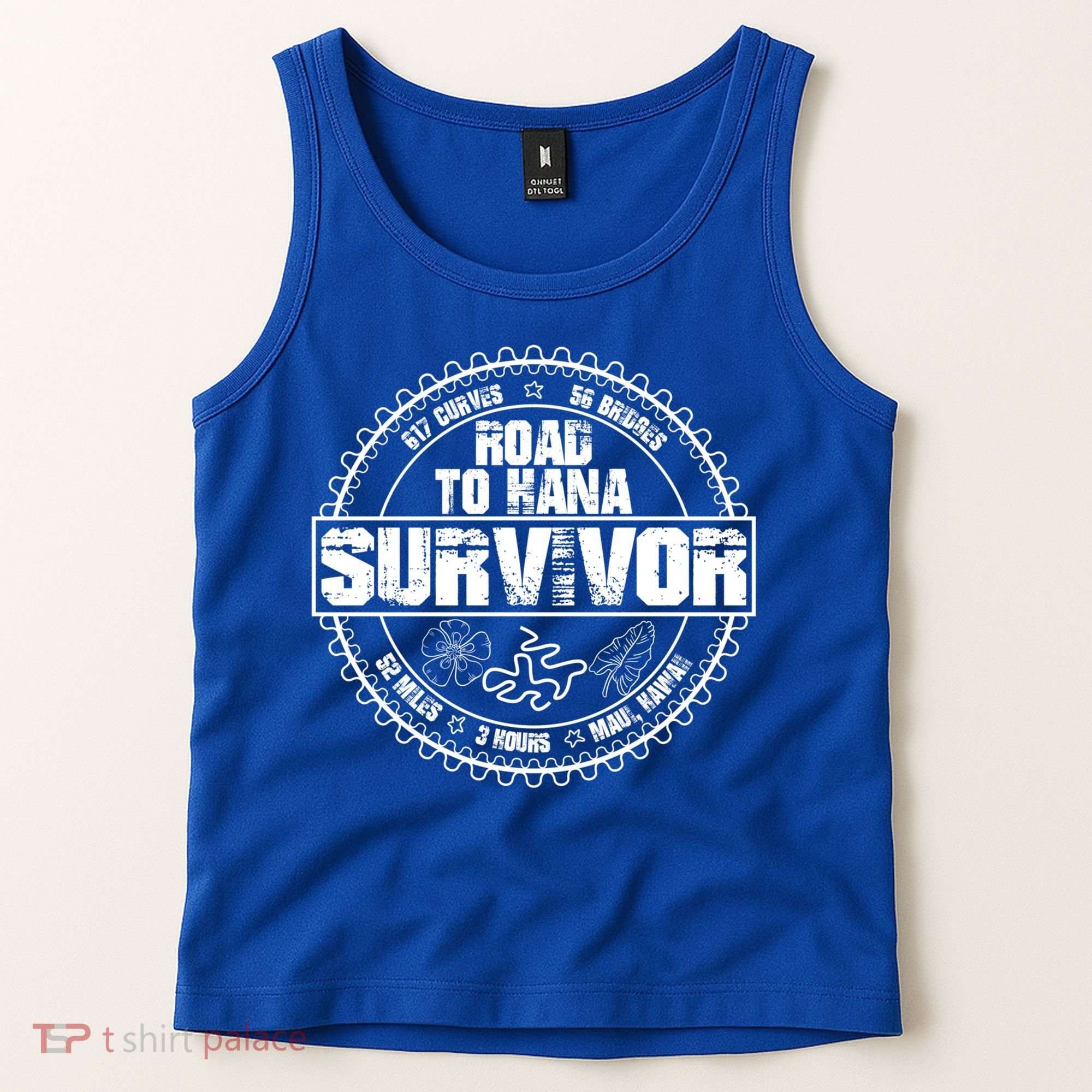 Road To Hana Survivor Curvy Palm Maui Hawaii Lover Gift Tank Top