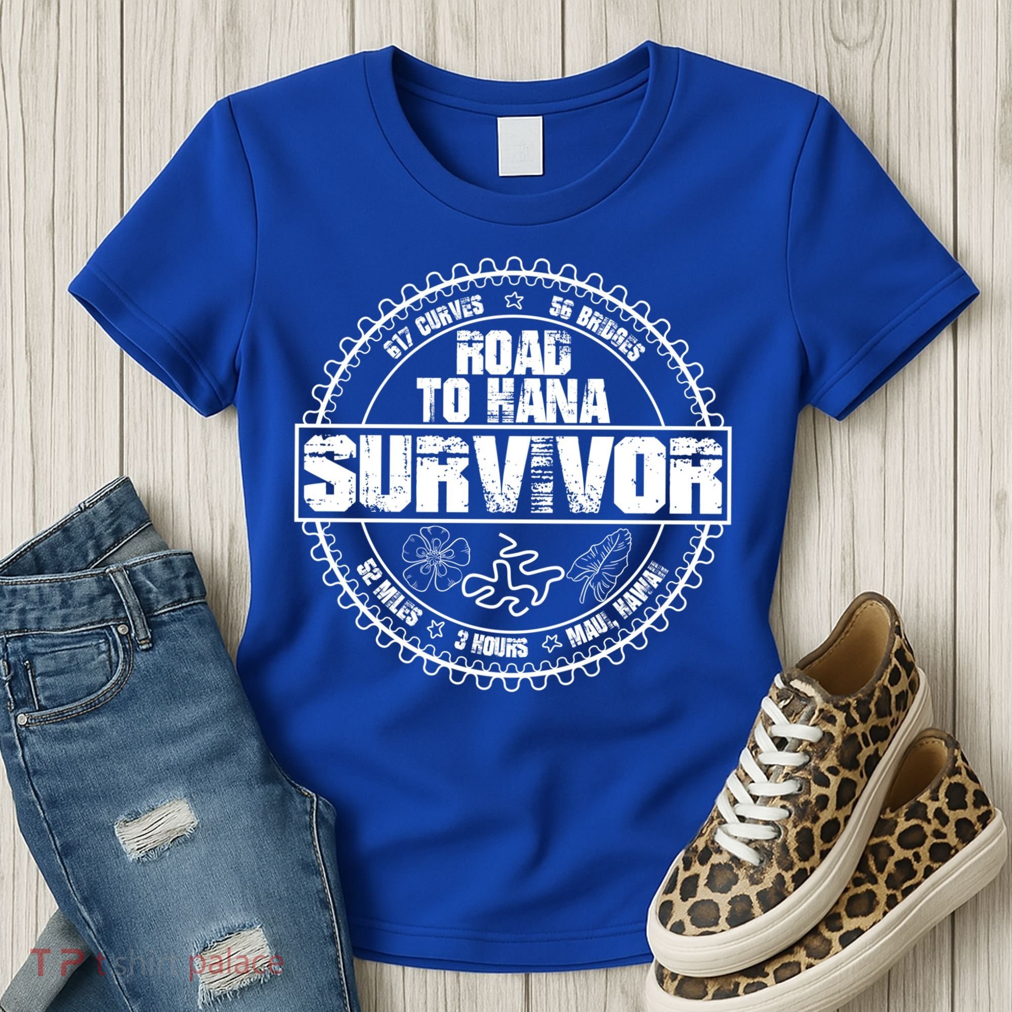 Road To Hana Survivor Curvy Palm Maui Hawaii Lover Gift Women's T-Shirt