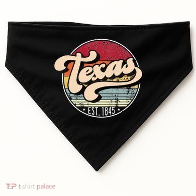 Retro Texas Home State Tx Cool 70s Style Sunset USA-Made Doggie Bandana