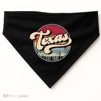Retro Texas Home State Tx Cool 70s Style Sunset USA-Made Doggie Bandana thumb 0