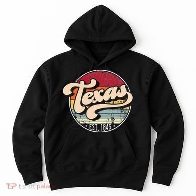 Retro Texas Home State Tx Cool 70s Style Sunset Hoodie