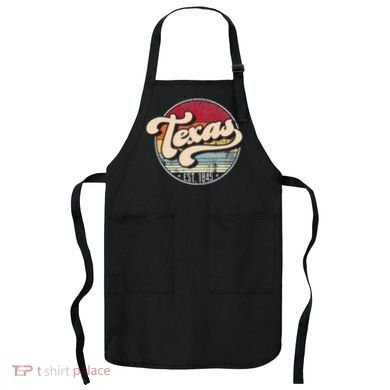 Retro Texas Home State Tx Cool 70s Style Sunset Apron