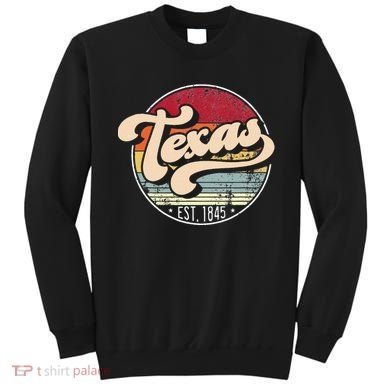 Retro Texas Home State Tx Cool 70s Style Sunset Sweatshirt
