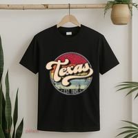 Retro Texas Home State Tx Cool 70s Style Sunset T-Shirt thumb 2