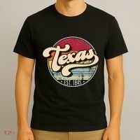 Retro Texas Home State Tx Cool 70s Style Sunset T-Shirt thumb 3