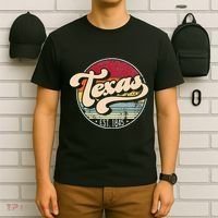 Retro Texas Home State Tx Cool 70s Style Sunset T-Shirt thumb 6